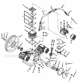 Page B Diagram and Parts List for DP45517C 2005 Campbell Hausfeld Compressor